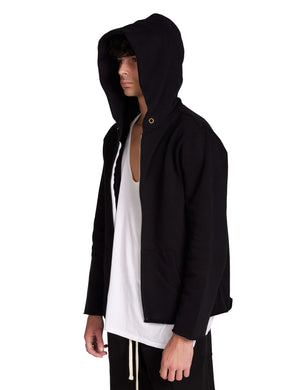 Heavyweight Raw Zip Hoodie, Black