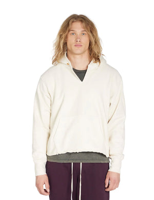 Heavyweight Raw Cropped Hoodie, Ivory
