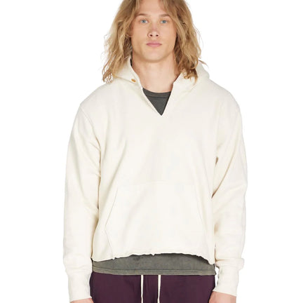 Heavyweight Raw Cropped Hoodie, Ivory