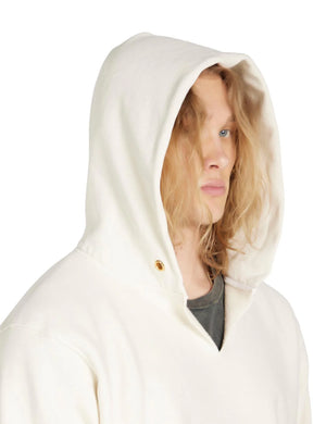 Heavyweight Raw Cropped Hoodie, Ivory