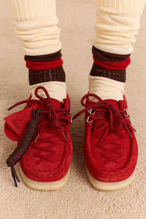 Cherry Red Lace Up Wallabee