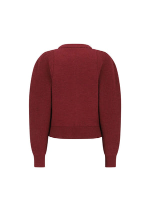 Cut Out Rounded Cardigan, Red