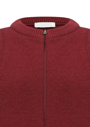 Cut Out Rounded Cardigan, Red
