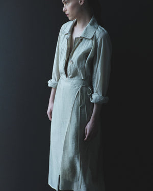 Semi Sheer Trench, Light Green