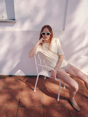 Asawa, Milky White Sunglasses