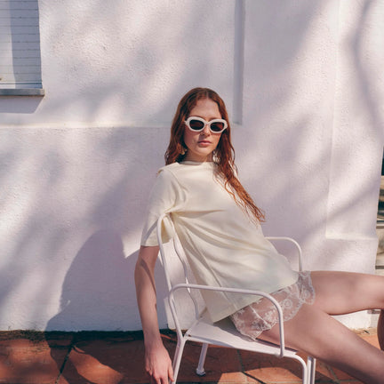 Asawa, Milky White Sunglasses
