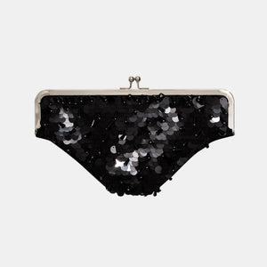 Sequins Undies Clutch, Black