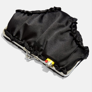 Black Satin Undies Pouch
