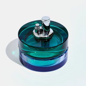 Glass Tabletop Lighter, Blue Algae