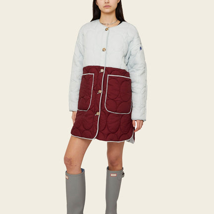 Paige Long Quilted Jacket, Frost