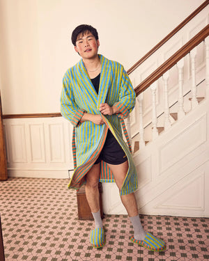 Grasshopper Stripe Bathrobe