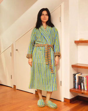 Grasshopper Stripe Bathrobe