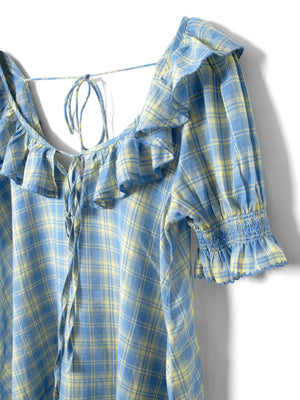 Harlow Mini Night Dress, Butter Blue Check