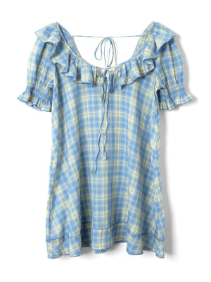 Harlow Mini Night Dress, Butter Blue Check