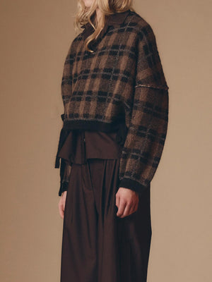 Hokkori Cardigan, Black/Taupe