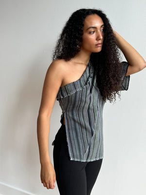 Tela De Raya Loo Weave Asymmetric Top