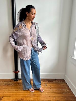 Orange Peel Crochet Evening Shirt