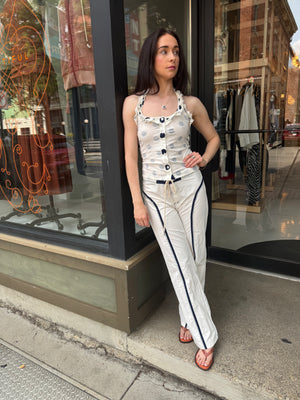 Made Some Pants, White/Navy