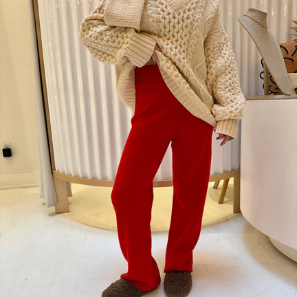 Straight Fit Pants, Lipstick Red