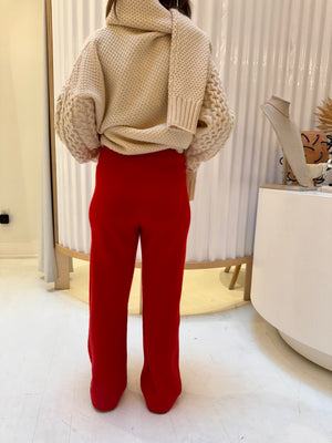 Straight Fit Pants, Lipstick Red