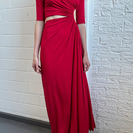 Gathered Slit Maxi Dress