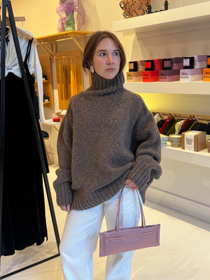 Ringo Oversized Sweater, Brown Melange One Size