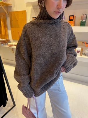 Ringo Oversized Sweater, Brown Melange One Size