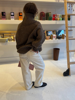 Ringo Oversized Sweater, Brown Melange One Size