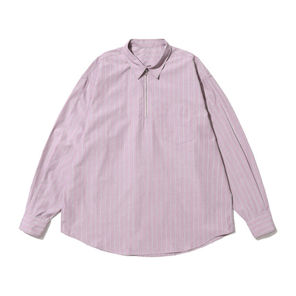 Half Zip Striped Shirt, Pink