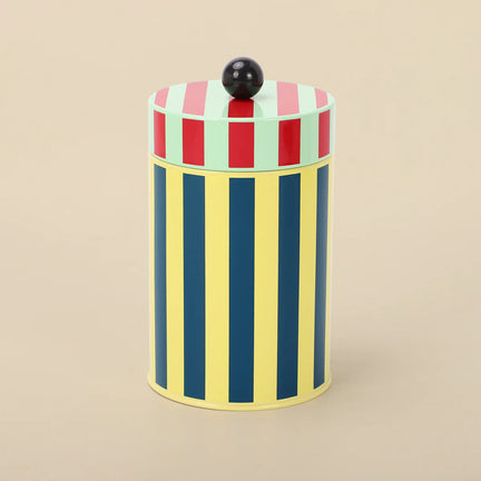 Tall Canister, Yellow/Blue