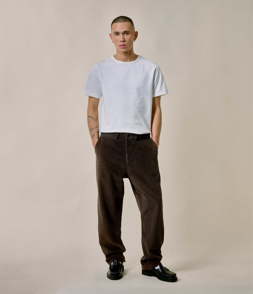 Organic Cotton Bold Corduroy Chino, Chocolate