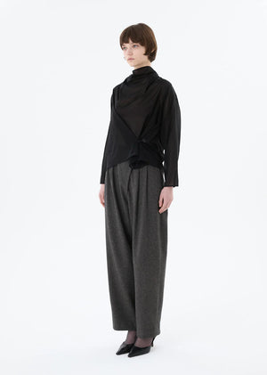 Mock Neck Two Way Blouse, O/S Black
