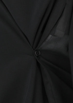 Mock Neck Two Way Blouse, O/S Black