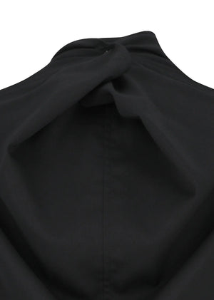 Mock Neck Two Way Blouse, O/S Black