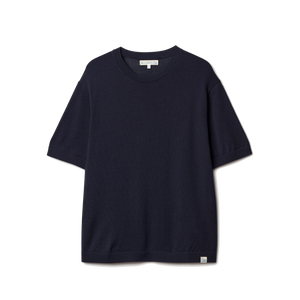 MERINOTEE01.51 Refined Knitted Merino Wool T-Shirt, Navy