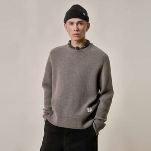 BLADE02.06 Merino Wool-Cashmere Waffle Structure Pullover, Grain