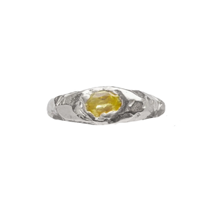 Polo Ring, Sterling Silver, Lemon Quartz