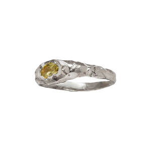 Polo Ring, Sterling Silver, Lemon Quartz