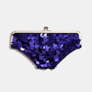 Sequin Undie Clutch, Violet