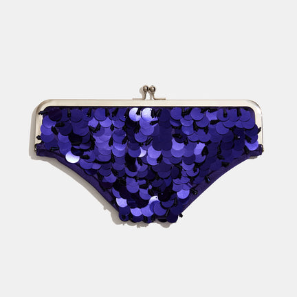 Sequin Undie Clutch, Violet