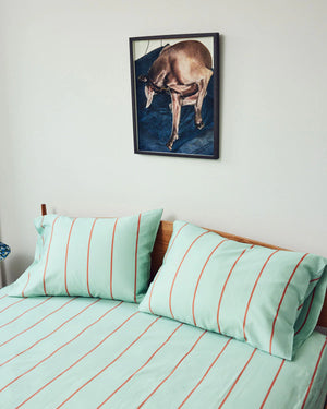 Pistachio Stripe Sheet Set, Queen