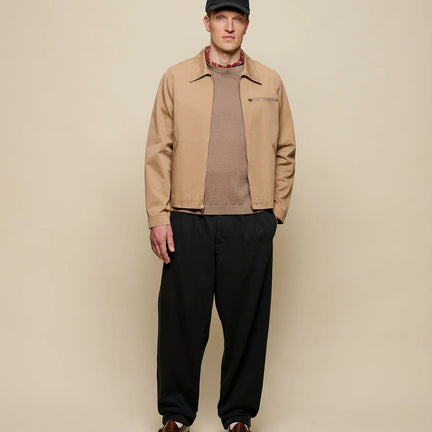 RIDER01T.99 Pleated Twill Pants, Deep Black