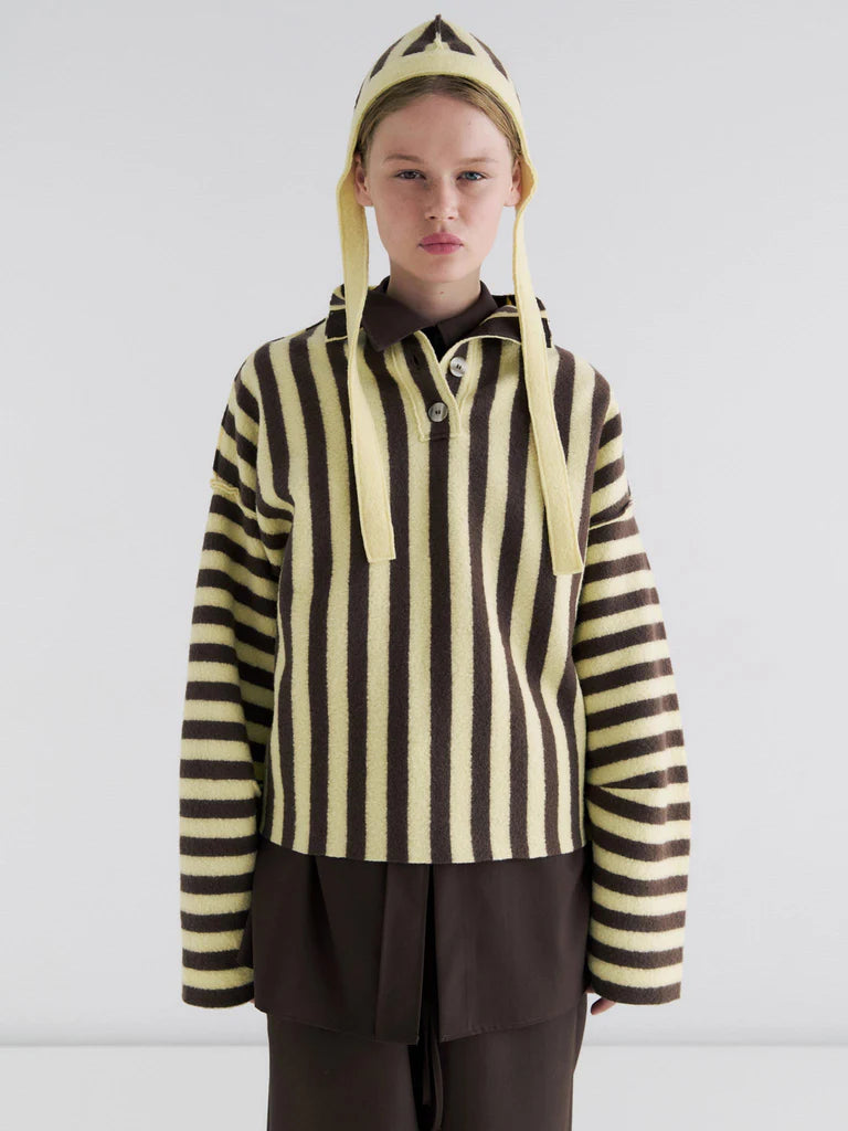 Shikai Polo Sweater, Butter Espresso