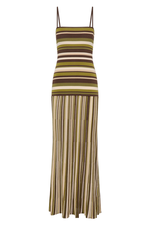 Essenia Knit Dress, Espresso Pine Stripe