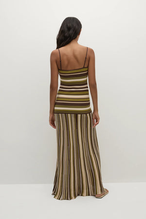Essenia Knit Dress, Espresso Pine Stripe