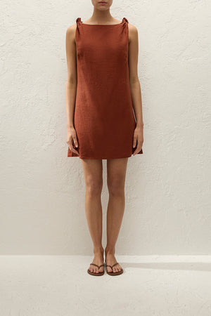 Flora Mini Dress, Terracotta