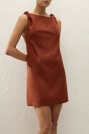 Flora Mini Dress, Terracotta