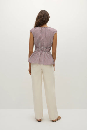 Hedda Top, Maia Stripe Burgundy