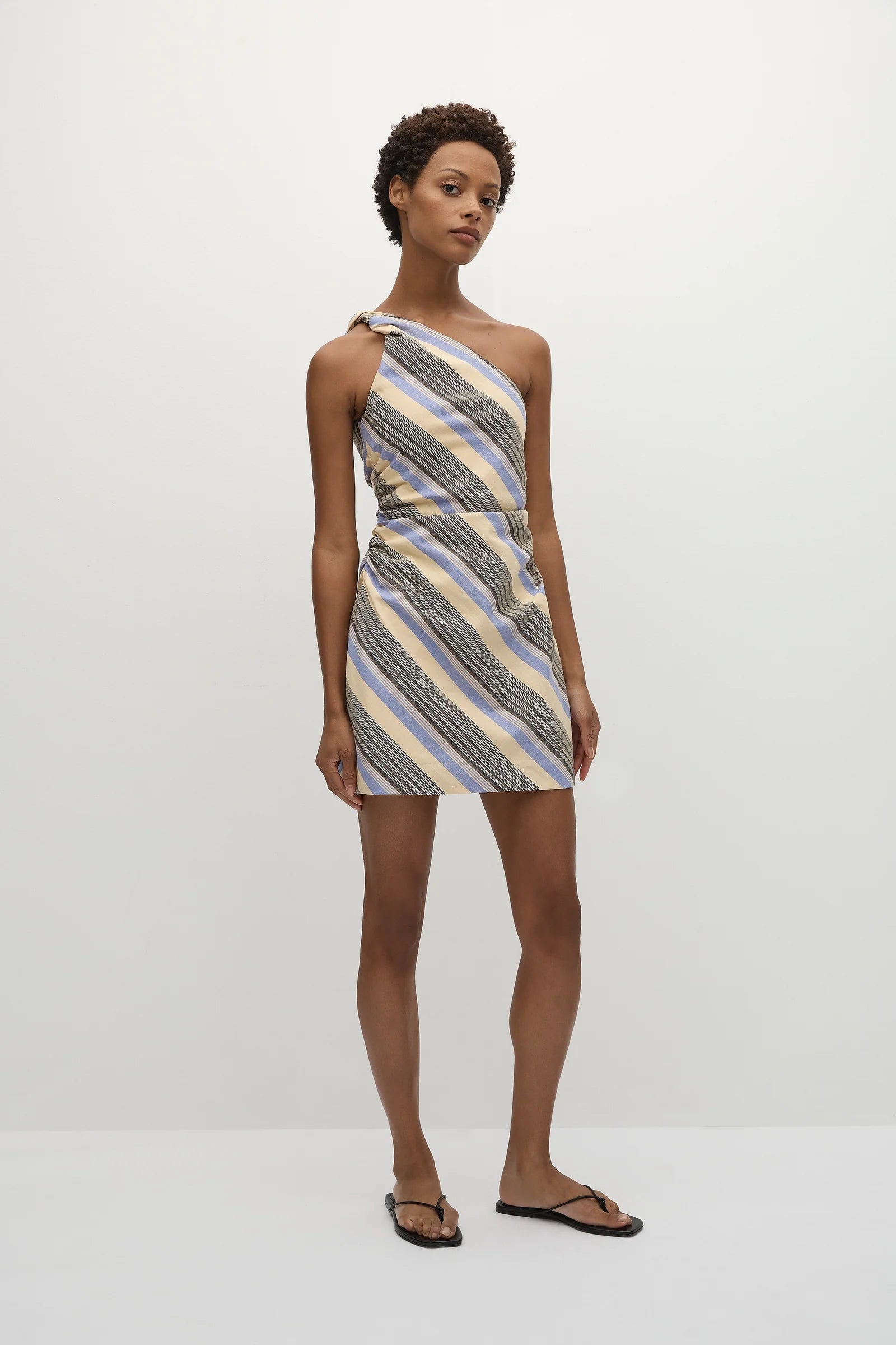 chinese dress ladies Marga Mini Dress, Marine Stripe 4