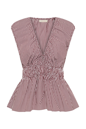 Hedda Top, Maia Stripe Burgundy